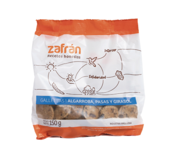 GALLETITAS ALGARROBA PASAS Y GIRASOL X150G ZAFRAN