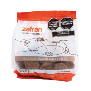 GALLETITAS CACAO. MANI Y CAFE X 150G ZAFRAN