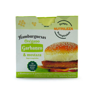 HAMBURGUESAS OREGANO GARBANZO Y MOSTAZA X4UNID NUTRILEZA